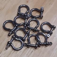 Stainless Steel Bow Shackle, 4mm, Silver Color,for Paracord Jewelry, Marine Tack