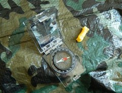 TWO (2) CLASSIC FOLDING COMPASS WITH MIRROR MAP READING RULE SCALE LANYARD