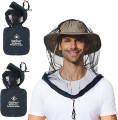 2 Pack Mosquito Head Net Mesh for Hiking & Outdoors,Bug Face Netting over Hat Ad