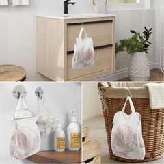 GWT 4Pcs 3D Mesh Laundry Bags with Hanging Handles 20″ x 24″ x 4″, Clear