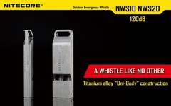 Nitecore NWS10 Outdoor Emergency Whistle TC4 Titanium Alloy Survival SOS 120db