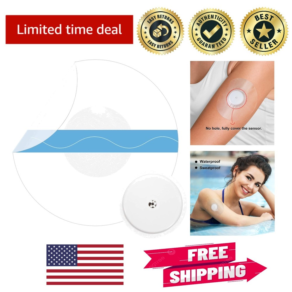 Hypoallergenic 55-Pack Freestyle Libre Patches | 14-Day Waterproof Sensor Covers