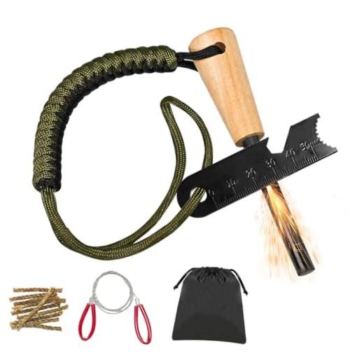 Fire Starter Kit with Ferro Rod & Tinder – Easy Survival Fire Starter for