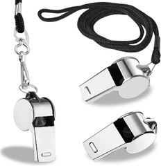 Stainless Steel Whistles 3-Pack with Lanyards – Loud, Durable, Portable Training