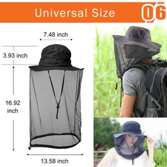 Outdoor Mosquito Head Face Net Hat Sun Bee Insect Bug Protection Hidden Mesh Cap