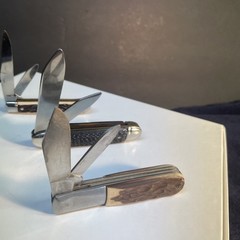 Set Of Three Camping Knives All In Very Good Working Order ￼