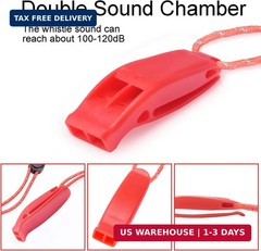 CooBigo 4Pcs Emergency Whistles, Loud Shrill Safety Whistle with Reflective Lany