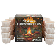 (2 Pack) Envirolog Fire Starters, 24 Ct, for Indoor and Outdoor Use 20 Min Burn