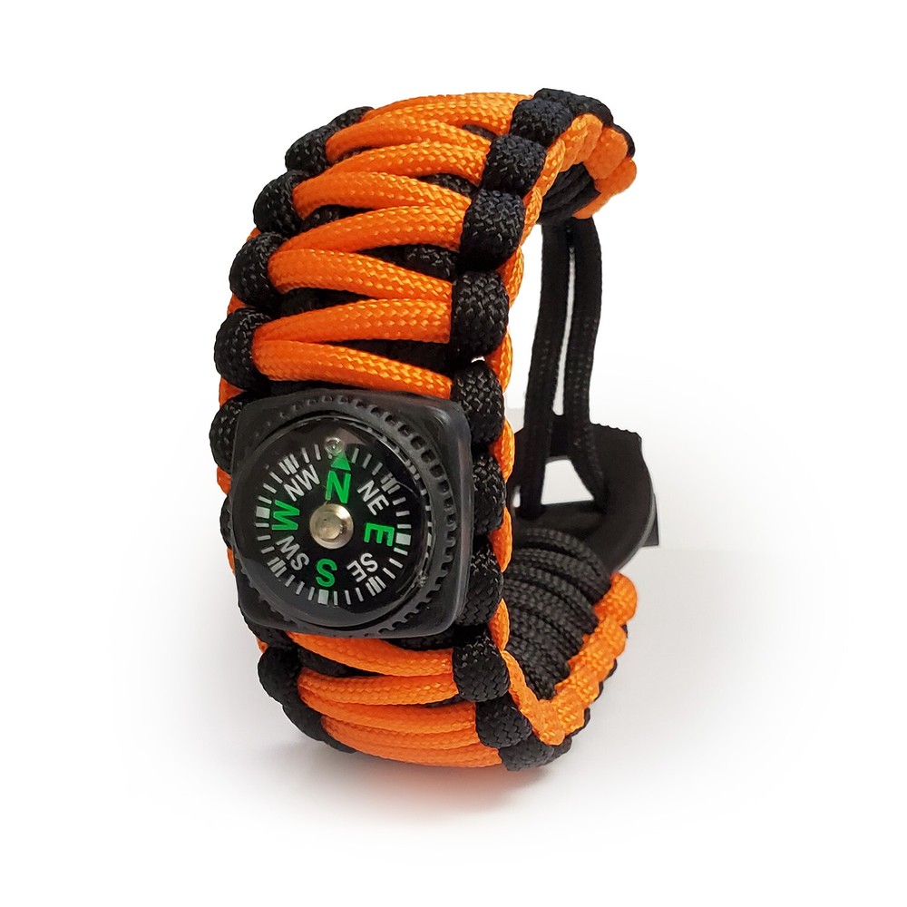 Sirius Survival 550 Paracord Survival Bracelet – Orange – Adjustable