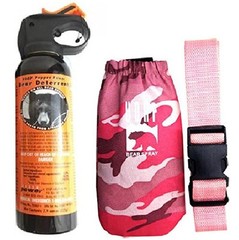 UDAP Pepper Power Bear Spray Repellant w/ Pink Camouflage Camo Holster and Belt