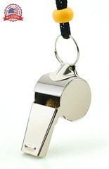 Stainless Steel Sports Whistles with Lanyard, Loud Crisp Sound Whistles Bulk Gre