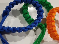 3 Pack Mad Max Style Adjustable Paracord Bracelets 7.5″ Diamond Knott. Blue