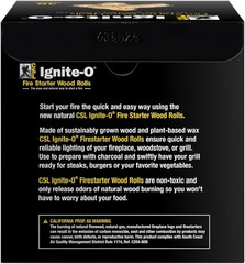 Ignite-O Fire Starter Natural Wood Rolls 36 Pieces Made in Germany Sustainably