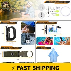 KNVBIN 250pcs Survival Kit Tactical Gear Trauma Bag Emergency Tent