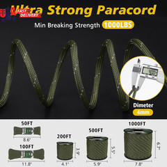 Paracord Reflective 4Mm 1000Lb, Paracord Rope, Parachute Cord, Camping Rope, Ide