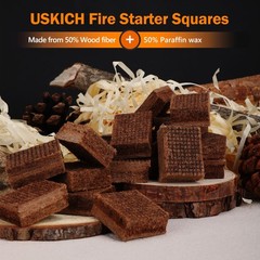 Fire Starter Squares 72Pcs,Natural Starters for 72PCS, Brown