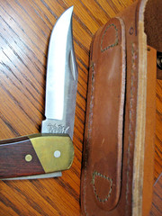 rmk99 Uncle Henry Schrade 8.7″ Folding Knife LB7 USA Wood Handle w/Sheath st135