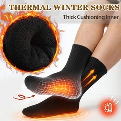 ProEtrade Merino Wool Socks Thermal Warm Winter Thick Hiking Medium, Black