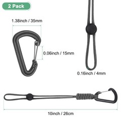 2-Pack Paracord Keychains with Clips[Gray]