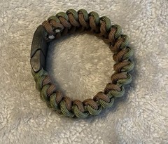 CHUMS Adjustable Paracord Bracelet Green Brown for Camping Hiking