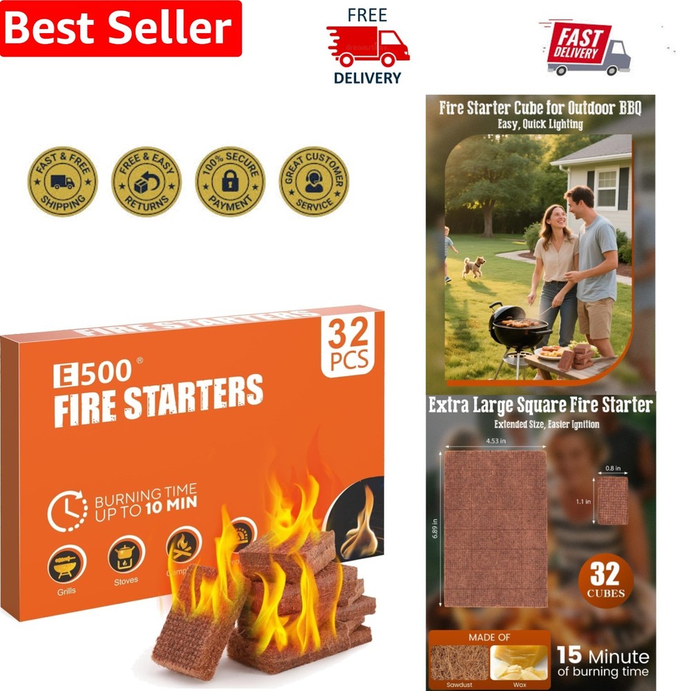 32-Cube Pine Fire Starters – Effortless Lighting for All Occasions