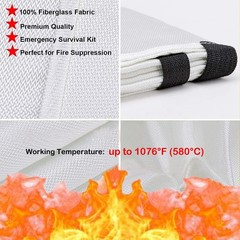 TONYKO Emergency Fire Blankets Flame Retardant Heat Insulation 5 Pack White Kitc