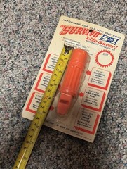 VTG 5-In-1 Emergency Survival Whistle Fire Flint Signal Storage Compass NOS
