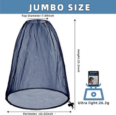 2 Pack Ultra Large Mosquito Net 42X25 Inches Mosquito Head Net Oversized Insect