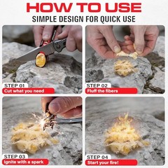 Fire Plug Titan – Survival Fire Starting Tinder, Fire Plugs XL, Best 1 Stick