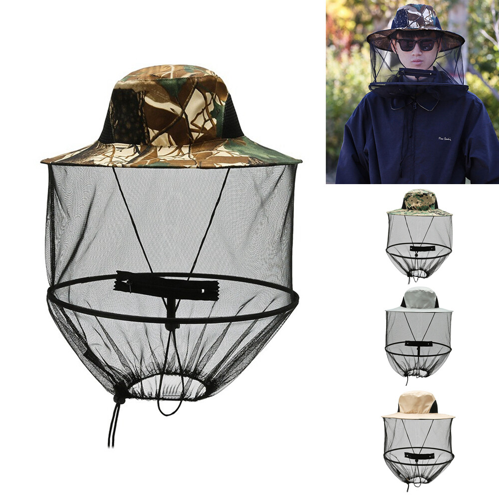 Mosquito Fly Head Net Mesh Hat Bee Insect Bug Mozzie Protector Outdoor Fishing