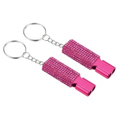 Emergency Whistle with Keychain, 2Pcs for Bling, Red Pink Color