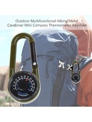 Outdoor Multifunctional Carabiner Clip with Thermometer Compass Dual Display