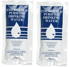 2) Water Packet Pouch Emergency Survival Drinking Rations Hurricane Boat Car USA