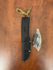 Woodland Creek Be Outdoor Ready Survival Knife With Fire Starter Green