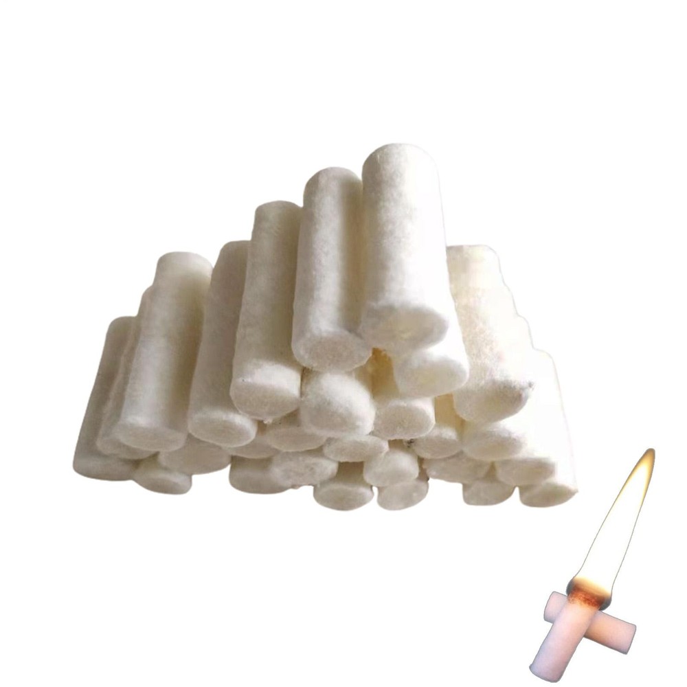 Natural Fire Starter Tinder Wax Infused Braided Camping 26 pcs Cotton Sticks