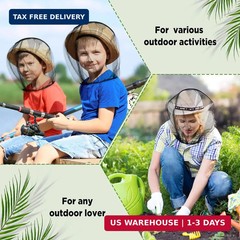 Sintege 12 Pcs Mosquito Head Net Mesh for Hiking & Outdoors, Bug Face Netting Ov