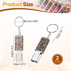 Bling Whistle, 2 Pcs&Multicolor Rhinestone/ Silver Whistle