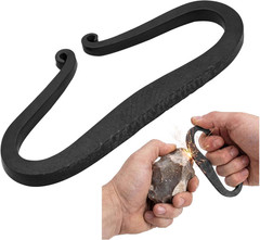Flint Fire Striker Hand Forged Carbon Steel – Medieval Bushcraft Fire Starter…