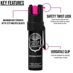 20 Pack Police Magnum Pepper Spray Safety .75oz HP Pocket Clip Self Defense