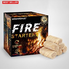 Fire Starter 100Pcs Waterproof Wood Wool Smoke Free Camping Grill Chimney