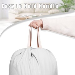 Sanlykate Large Canvas Cotton Laundry Bag with Drawstring & Handles, Heavy Duty