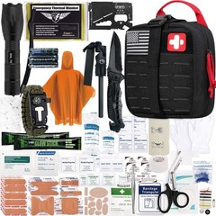 Everlit Survival Upgraded First Aid Kit 161 Piece Set, Black
