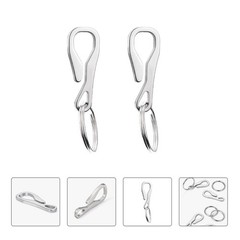 4 Pcs Key Chain Ring Hanging Buckles Hanger Buckle Stainless Steel Hook Clips