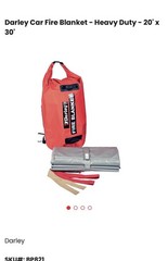 Darley Heavy Duty Car Fire Blanket 20′ x 30′ Fire-Retardant with Carry Bag