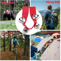 Outdoor Bear Bells & Emergency Whistles Set with Lanyard (Red)