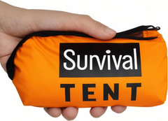 1 Survival Tent Kit All Weather Camping Hiking Shelter with Whistle Blanket