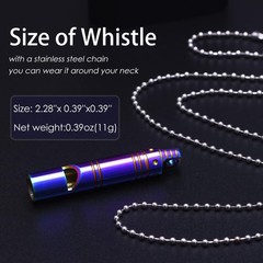 Whistle Emergency,Titanium Whistle Necklace Keychain Loud up to 120db,Emergen…