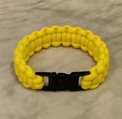Canary Yellow Cobra Paracord Bracelet with Metal Buckle