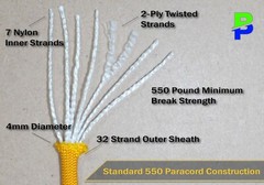 Goldenrod and Black – 100 FT – 550 Paracord Rope 7 strand Parachute Cord