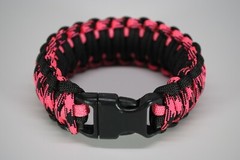550 Paracord Survival Bracelet King Cobra Black/Pink/Rosa Noche Made in the USA